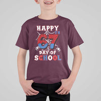 Happy 67th Day Of School T Shirt For Kid Boys Girls Spider 67 Days - Wonder Print Shop