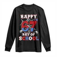 Happy 67th Day Of School Long Sleeve Shirt Boys Girls Spider 67 Days - Wonder Print Shop