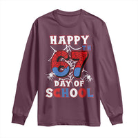 Happy 67th Day Of School Long Sleeve Shirt Boys Girls Spider 67 Days - Wonder Print Shop