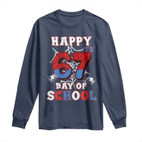 Happy 67th Day Of School Long Sleeve Shirt Boys Girls Spider 67 Days - Wonder Print Shop