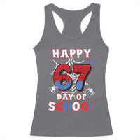 Happy 67th Day Of School Racerback Tank Top Boys Girls Spider 67 Days - Wonder Print Shop