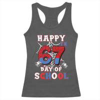 Happy 67th Day Of School Racerback Tank Top Boys Girls Spider 67 Days - Wonder Print Shop
