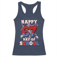 Happy 67th Day Of School Racerback Tank Top Boys Girls Spider 67 Days - Wonder Print Shop