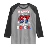 Happy 67th Day Of School Raglan Shirt Boys Girls Spider 67 Days - Wonder Print Shop