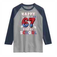 Happy 67th Day Of School Raglan Shirt Boys Girls Spider 67 Days - Wonder Print Shop