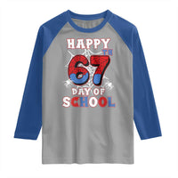 Happy 67th Day Of School Raglan Shirt Boys Girls Spider 67 Days - Wonder Print Shop