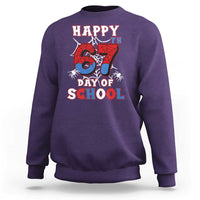 Happy 67th Day Of School Sweatshirt Boys Girls Spider 67 Days - Wonder Print Shop