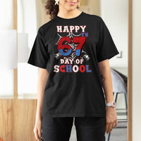 Happy 67th Day Of School T Shirt For Women Boys Girls Spider 67 Days - Wonder Print Shop
