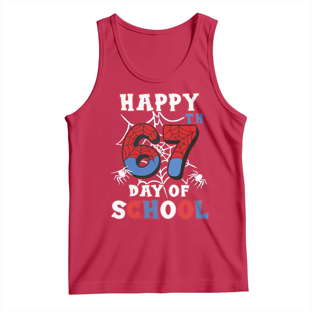 Happy 67th Day Of School Tank Top Boys Girls Spider 67 Days - Wonder Print Shop