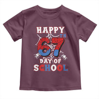 Happy 67th Day Of School Toddler T Shirt Boys Girls Spider 67 Days - Wonder Print Shop