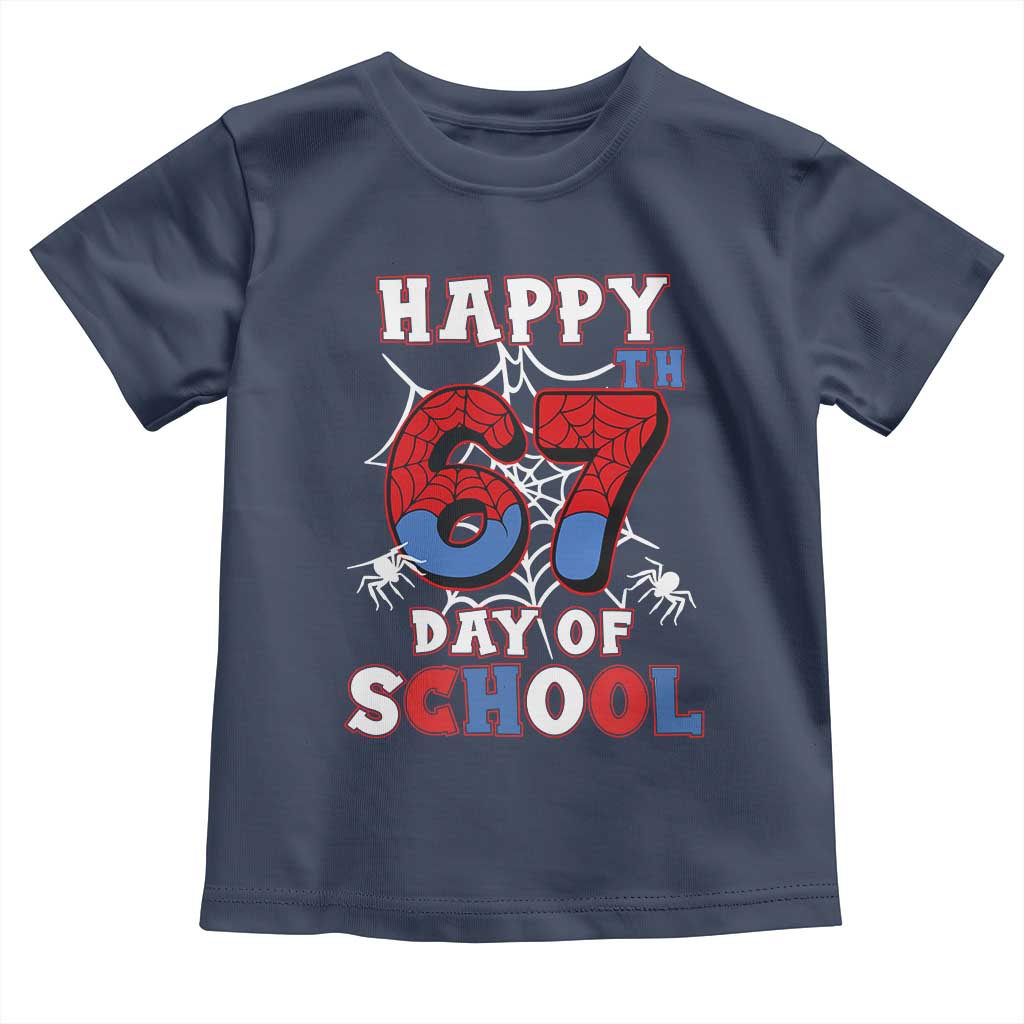Happy 67th Day Of School Toddler T Shirt Boys Girls Spider 67 Days - Wonder Print Shop