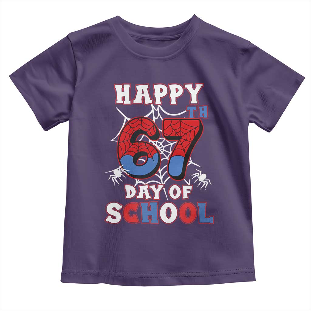 Happy 67th Day Of School Toddler T Shirt Boys Girls Spider 67 Days - Wonder Print Shop