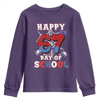 Happy 67th Day Of School Youth Sweatshirt Boys Girls Spider 67 Days - Wonder Print Shop