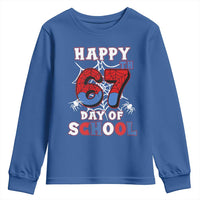 Happy 67th Day Of School Youth Sweatshirt Boys Girls Spider 67 Days - Wonder Print Shop