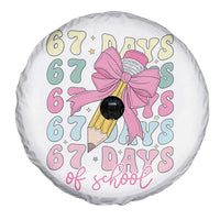 67 Days of School Coquette Bow Spare Tire Cover Funny Six Seven Meme 67th Day Teacher Student - Wonder Print Shop