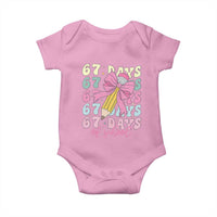 67 Days of School Coquette Bow Baby Onesie Funny Six Seven Meme 67th Day Teacher Student - Wonder Print Shop