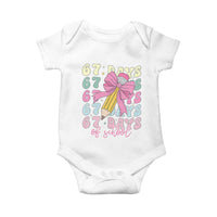 67 Days of School Coquette Bow Baby Onesie Funny Six Seven Meme 67th Day Teacher Student - Wonder Print Shop