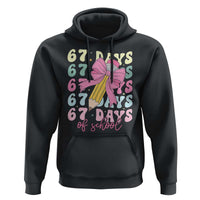 67 Days of School Coquette Bow Hoodie Funny Six Seven Meme 67th Day Teacher Student - Wonder Print Shop