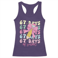 67 Days of School Coquette Bow Racerback Tank Top Funny Six Seven Meme 67th Day Teacher Student - Wonder Print Shop