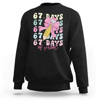 67 Days of School Coquette Bow Sweatshirt Funny Six Seven Meme 67th Day Teacher Student - Wonder Print Shop
