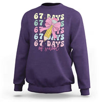 67 Days of School Coquette Bow Sweatshirt Funny Six Seven Meme 67th Day Teacher Student - Wonder Print Shop