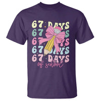 67 Days of School Coquette Bow T Shirt Funny Six Seven Meme 67th Day Teacher Student - Wonder Print Shop