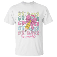 67 Days of School Coquette Bow T Shirt Funny Six Seven Meme 67th Day Teacher Student - Wonder Print Shop