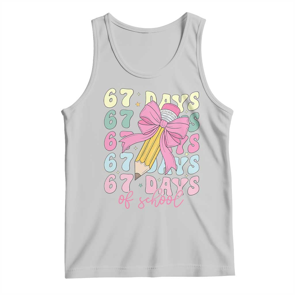 67 Days of School Coquette Bow Tank Top Funny Six Seven Meme 67th Day Teacher Student - Wonder Print Shop
