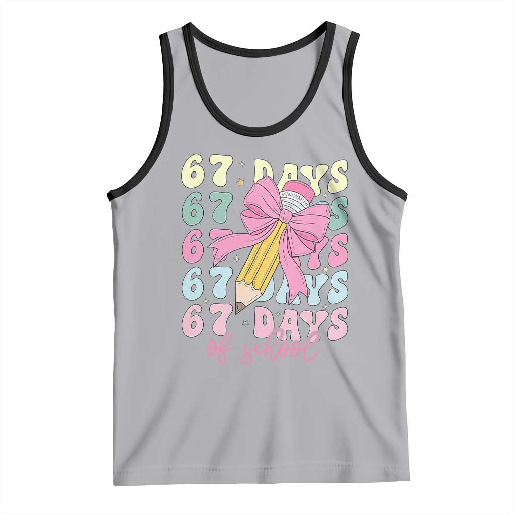 67 Days of School Coquette Bow Tank Top Funny Six Seven Meme 67th Day Teacher Student - Wonder Print Shop