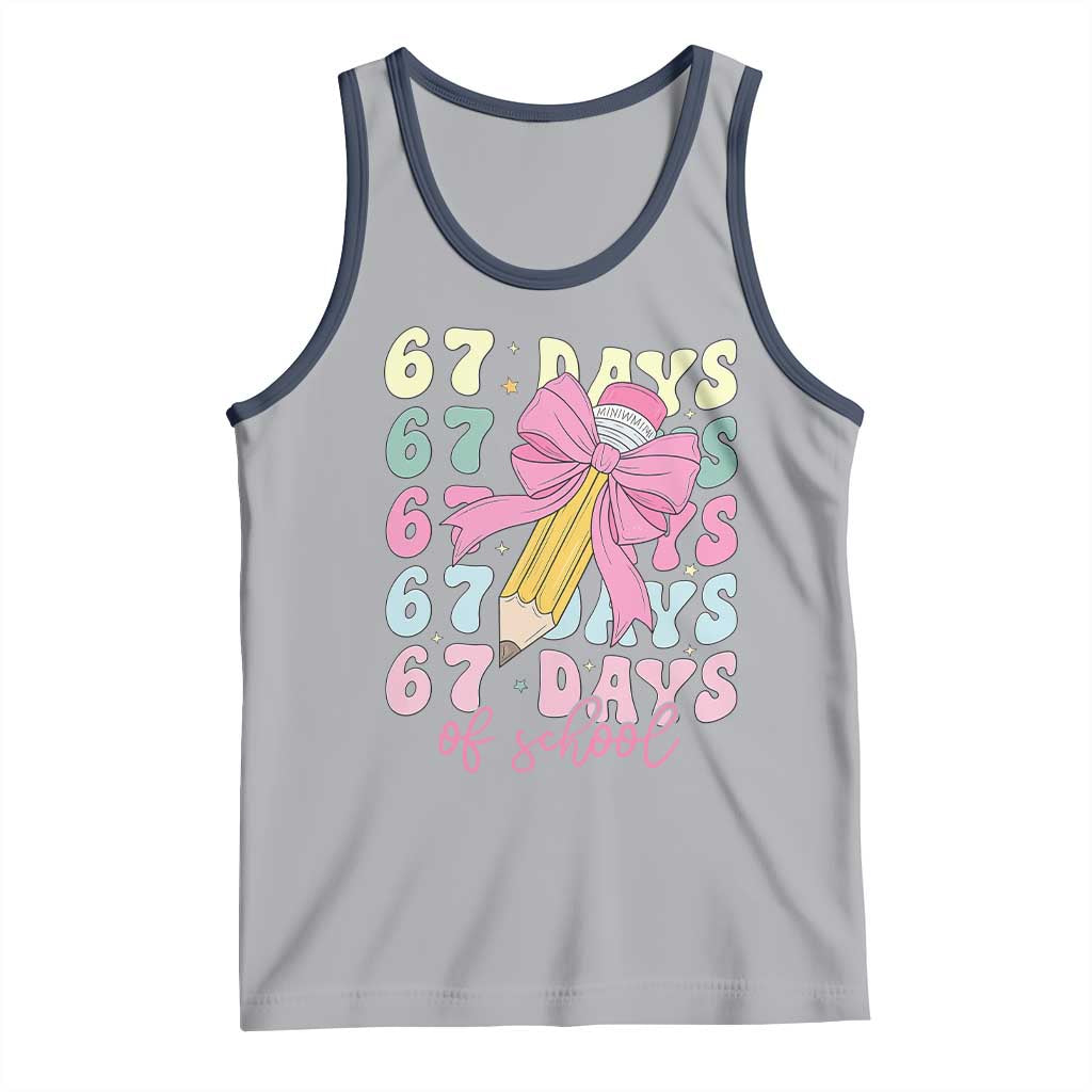 67 Days of School Coquette Bow Tank Top Funny Six Seven Meme 67th Day Teacher Student - Wonder Print Shop