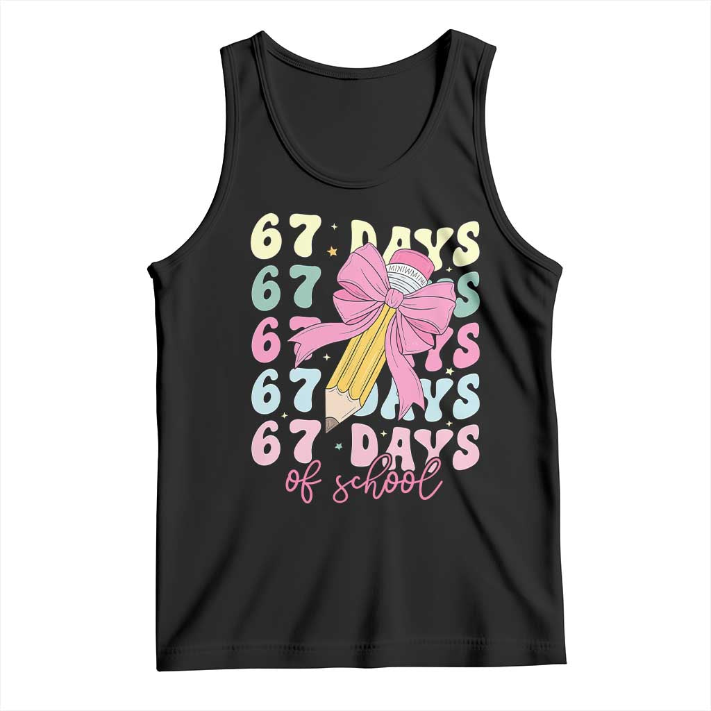 67 Days of School Coquette Bow Tank Top Funny Six Seven Meme 67th Day Teacher Student - Wonder Print Shop