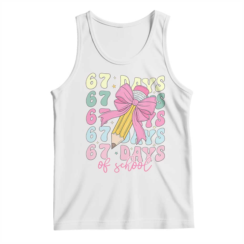 67 Days of School Coquette Bow Tank Top Funny Six Seven Meme 67th Day Teacher Student - Wonder Print Shop