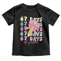 67 Days of School Coquette Bow Toddler T Shirt Funny Six Seven Meme 67th Day Teacher Student - Wonder Print Shop
