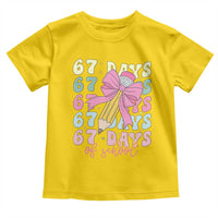67 Days of School Coquette Bow Toddler T Shirt Funny Six Seven Meme 67th Day Teacher Student - Wonder Print Shop
