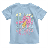 67 Days of School Coquette Bow Toddler T Shirt Funny Six Seven Meme 67th Day Teacher Student - Wonder Print Shop