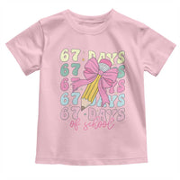 67 Days of School Coquette Bow Toddler T Shirt Funny Six Seven Meme 67th Day Teacher Student - Wonder Print Shop