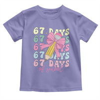 67 Days of School Coquette Bow Toddler T Shirt Funny Six Seven Meme 67th Day Teacher Student - Wonder Print Shop