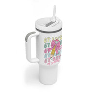 67 Days of School Coquette Bow Tumbler With Handle Funny Six Seven Meme 67th Day Teacher Student - Wonder Print Shop