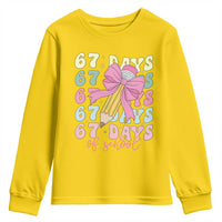 67 Days of School Coquette Bow Youth Sweatshirt Funny Six Seven Meme 67th Day Teacher Student - Wonder Print Shop