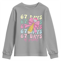 67 Days of School Coquette Bow Youth Sweatshirt Funny Six Seven Meme 67th Day Teacher Student - Wonder Print Shop