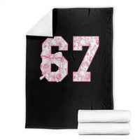Six Seven Coquette Girl Throw Blanket Funny 67 Meme Gen Alpha Slang Pink Floral Bow Aesthetic - Wonder Print Shop