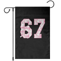 Six Seven Coquette Girl Garden Flag Funny 67 Meme Gen Alpha Slang Pink Floral Bow Aesthetic - Wonder Print Shop