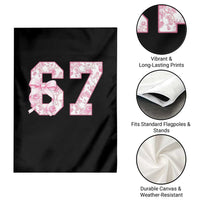 Six Seven Coquette Girl Garden Flag Funny 67 Meme Gen Alpha Slang Pink Floral Bow Aesthetic - Wonder Print Shop