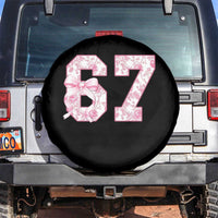 Six Seven Coquette Girl Spare Tire Cover Funny 67 Meme Gen Alpha Slang Pink Floral Bow Aesthetic - Wonder Print Shop