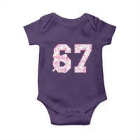 Six Seven Coquette Girl Baby Onesie Funny 67 Meme Gen Alpha Slang Pink Floral Bow Aesthetic - Wonder Print Shop