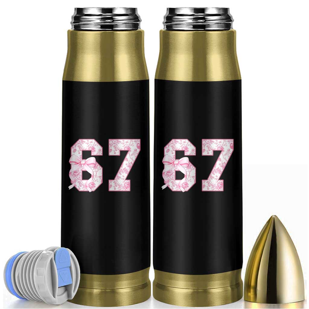 Six Seven Coquette Girl Bullet Tumbler Funny 67 Meme Gen Alpha Slang Pink Floral Bow Aesthetic - Wonder Print Shop
