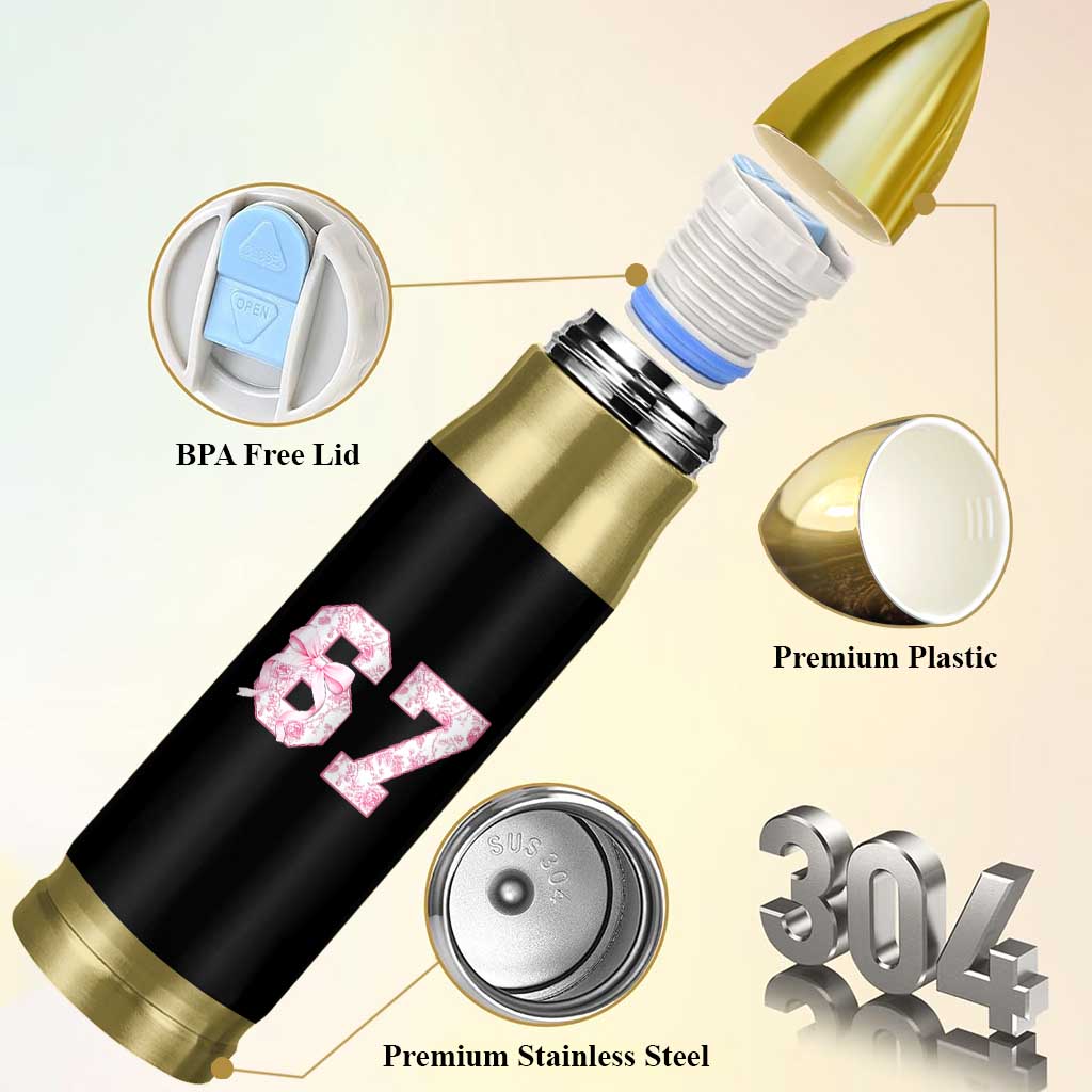 Six Seven Coquette Girl Bullet Tumbler Funny 67 Meme Gen Alpha Slang Pink Floral Bow Aesthetic - Wonder Print Shop