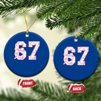 Six Seven Coquette Girl Ceramic Ornament Funny 67 Meme Gen Alpha Slang Pink Floral Bow Aesthetic - Wonder Print Shop