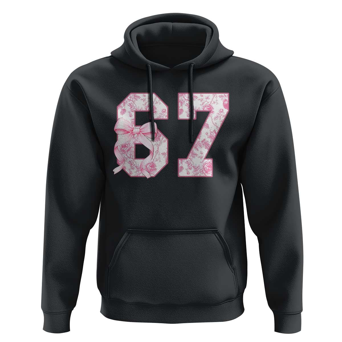 Six Seven Coquette Girl Hoodie Funny 67 Meme Gen Alpha Slang Pink Floral Bow Aesthetic - Wonder Print Shop