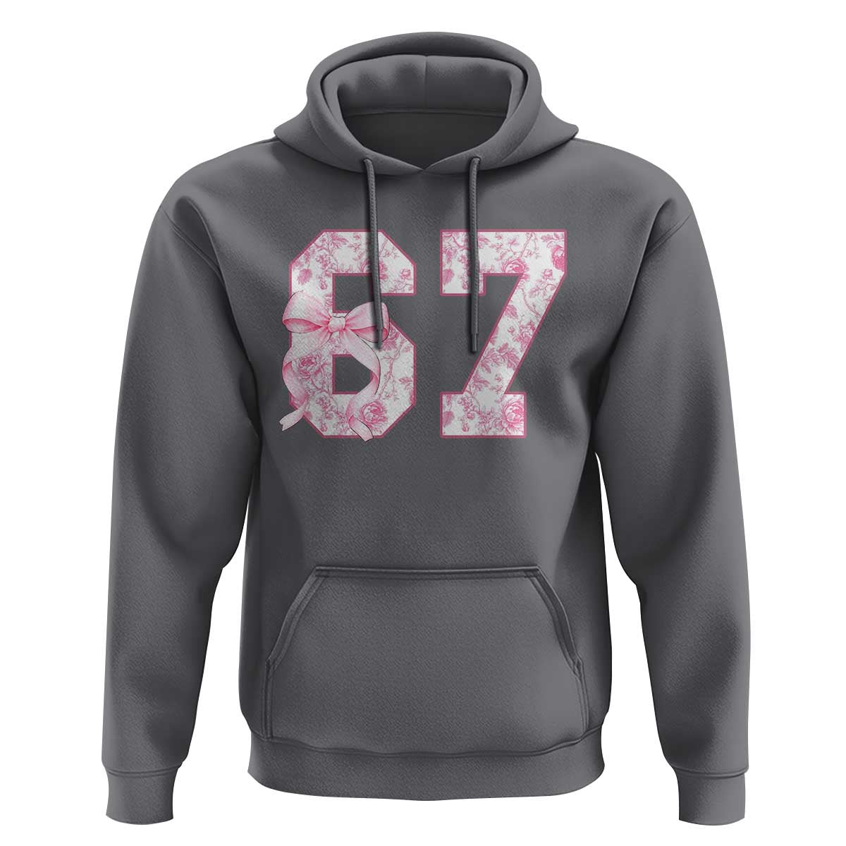 Six Seven Coquette Girl Hoodie Funny 67 Meme Gen Alpha Slang Pink Floral Bow Aesthetic - Wonder Print Shop